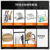 Sink draining rack, kitchen storage rack, bowl rack, sink, multi-functional bowl and plate storage rack, stainless steel single or double layer Application Scenario